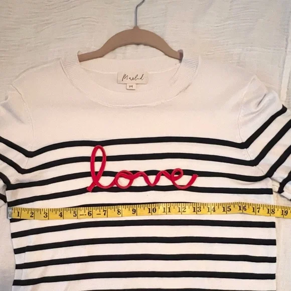Love Sweater by MARBLED. Size Medium Striped  Nautical - Picture 8 of 9
